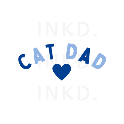 "Cat Dad Heart design."