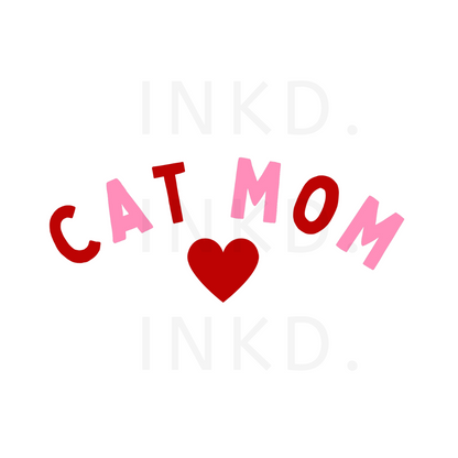 "Cat Mom Heart design." 