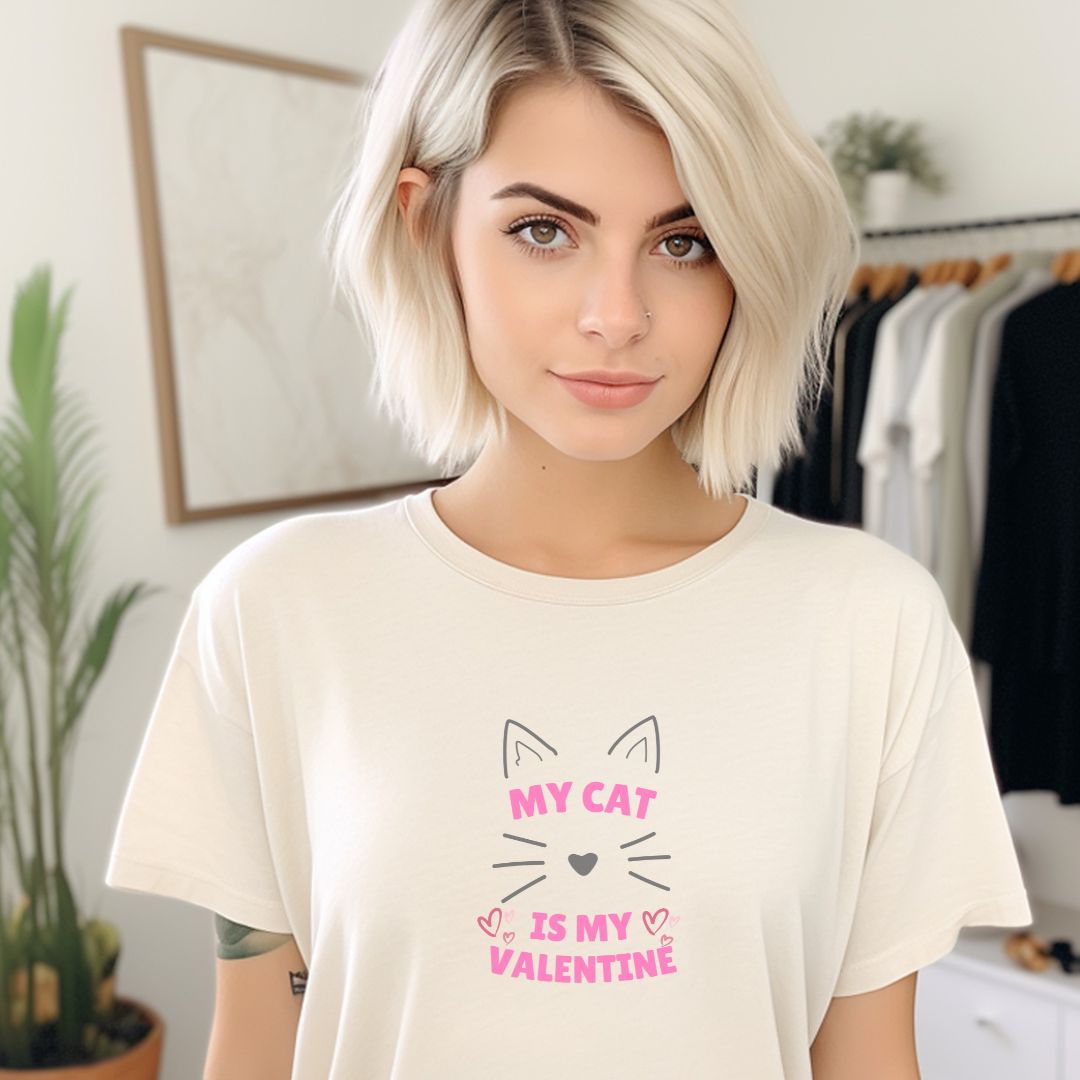 "Cute Valentine's cat design"