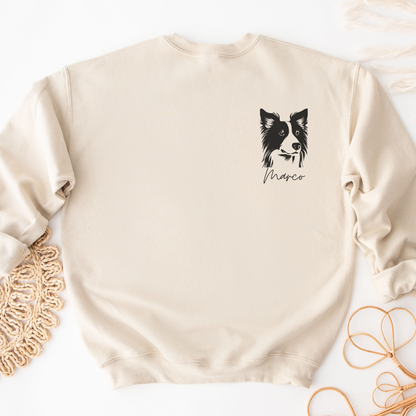 "A soft and comfortable natural color crewneck sweatshirt, featuring double needle stitching and V-notch inserted at neck."