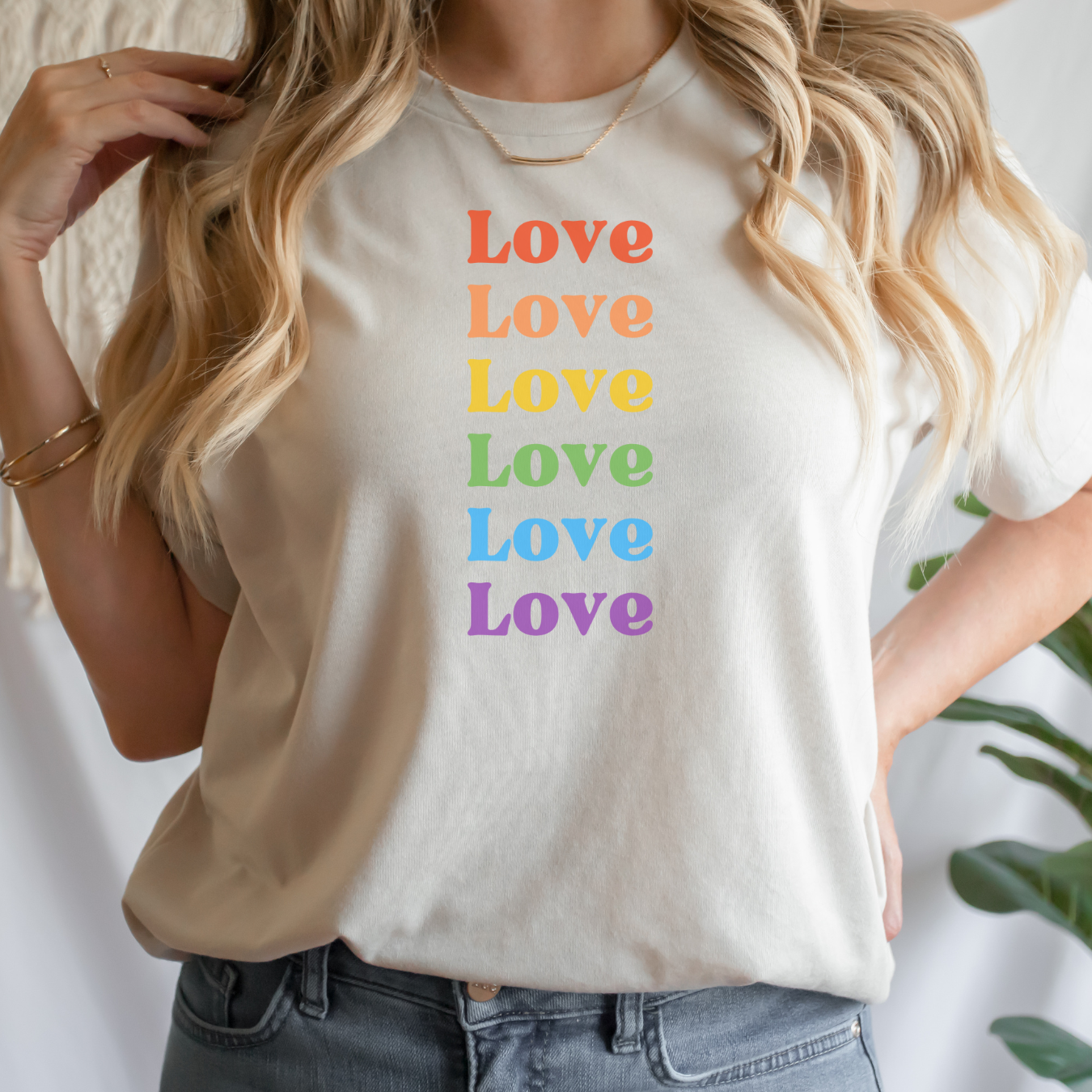 "love shirt and sweateshirt design pride colors"