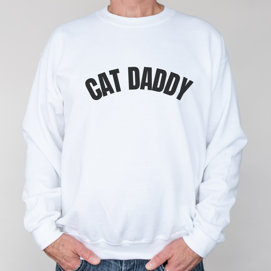 "Cat Daddy design on shirts and sweaters"