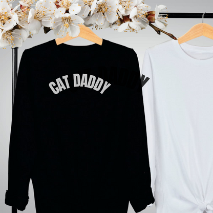 "Cat Daddy design on shirts and sweaters"