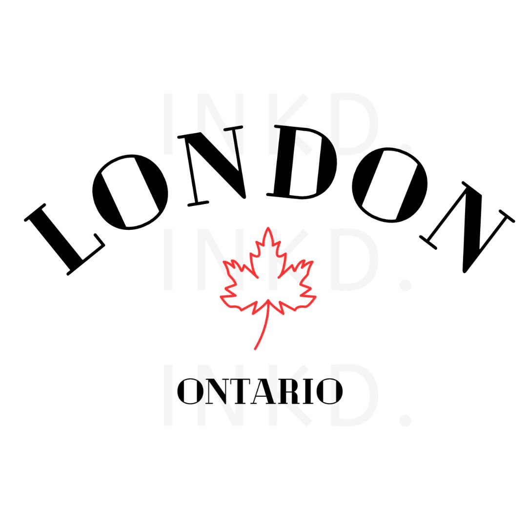 "London Ontario graphic design close-up."