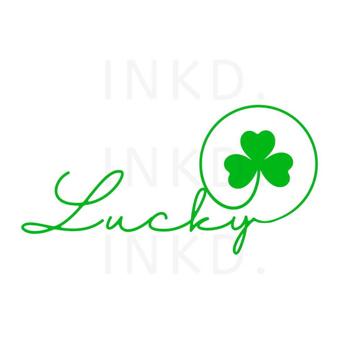 "Lucky graphic design close-up."